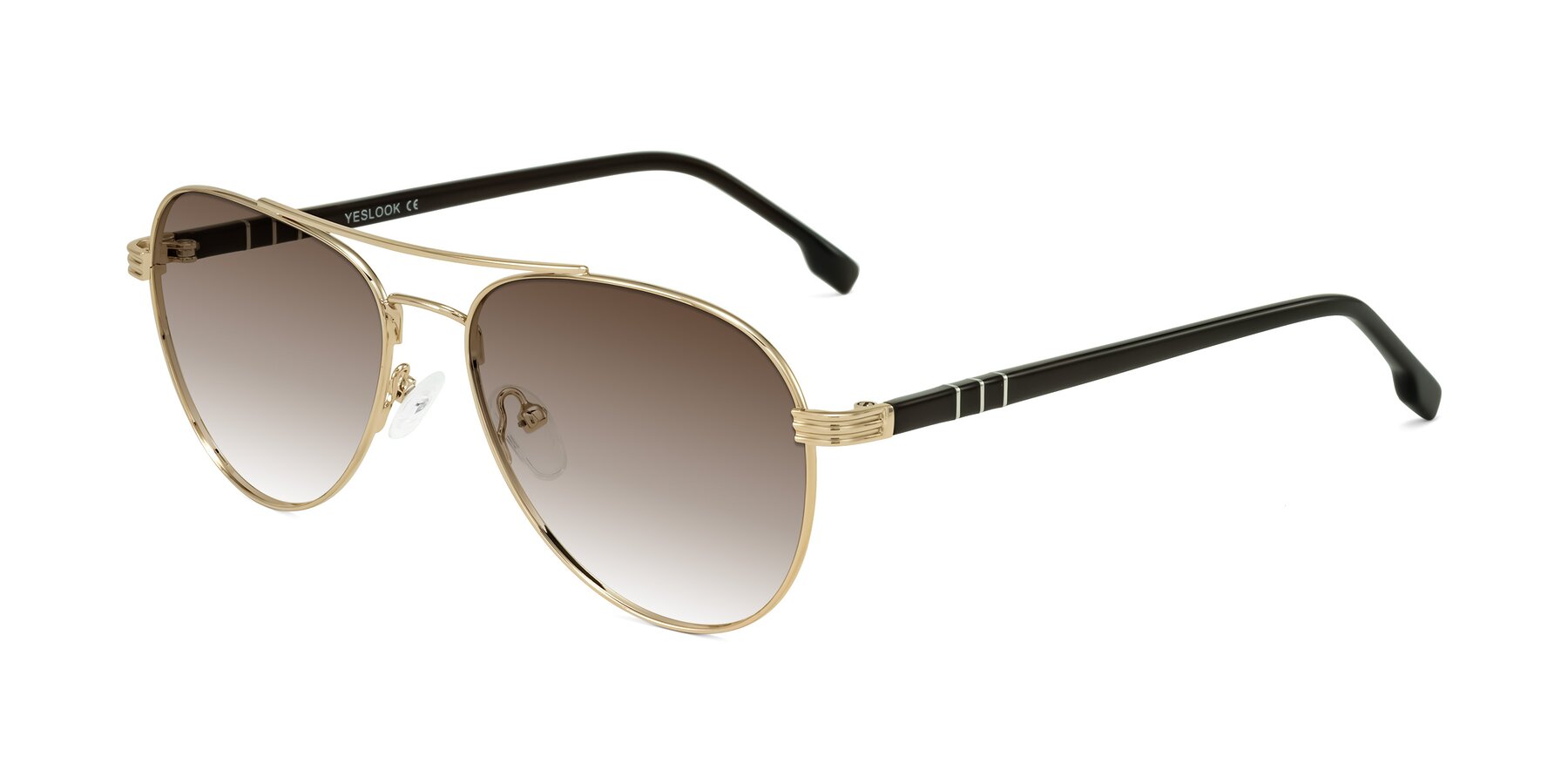 Angle of Aimo in Gold/Dark Brown with Brown Gradient Lenses