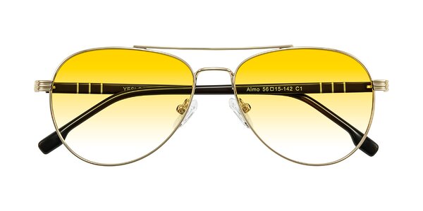 Front of Aimo in Gold/Dark Brown