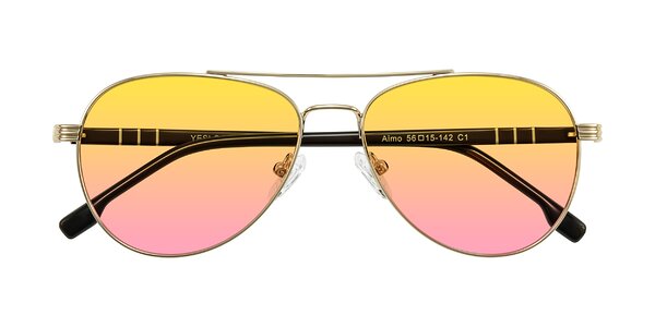 Front of Aimo in Gold/Dark Brown