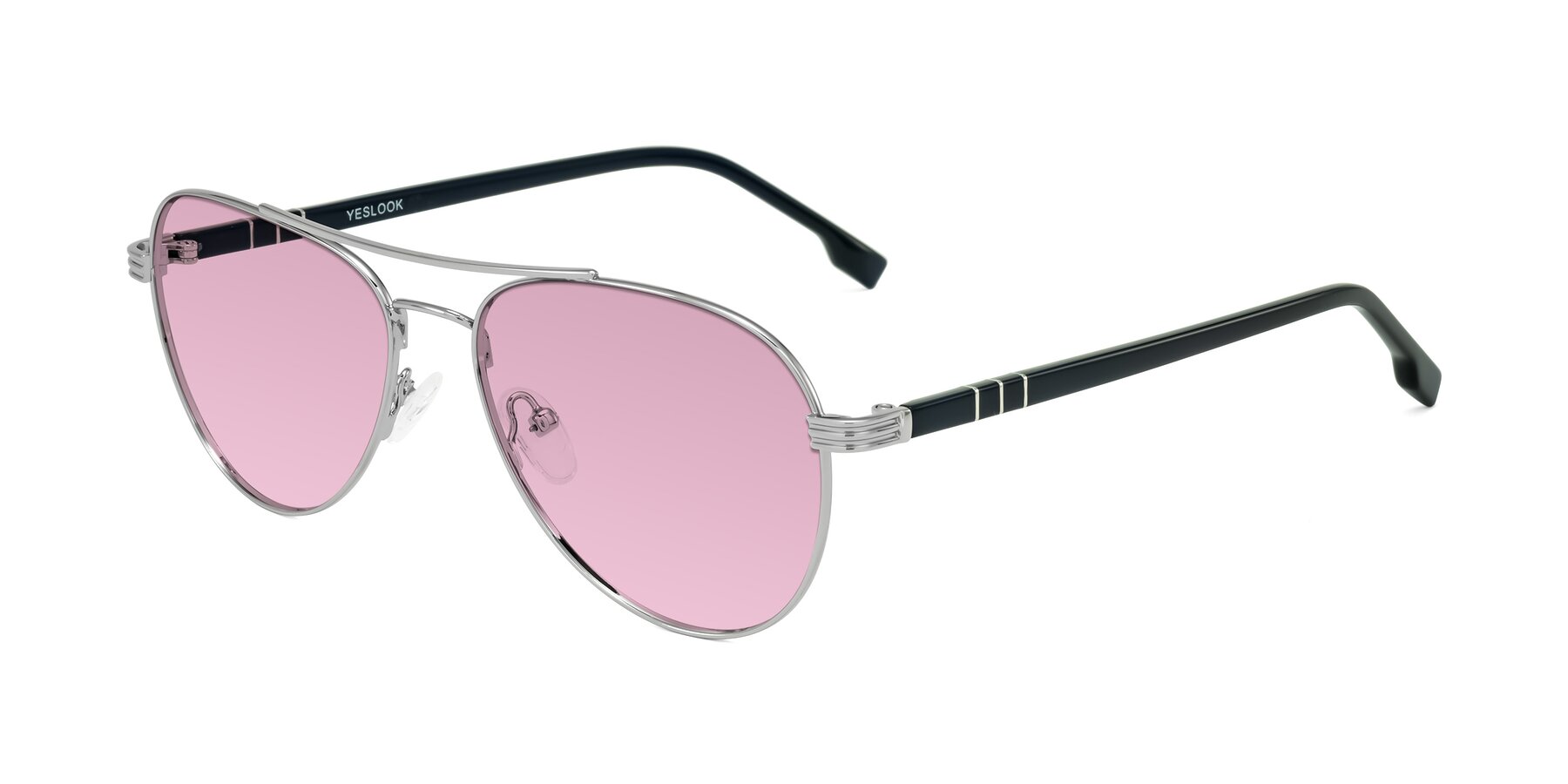 Angle of Aimo in Silver/Dark Blue with Light Wine Tinted Lenses