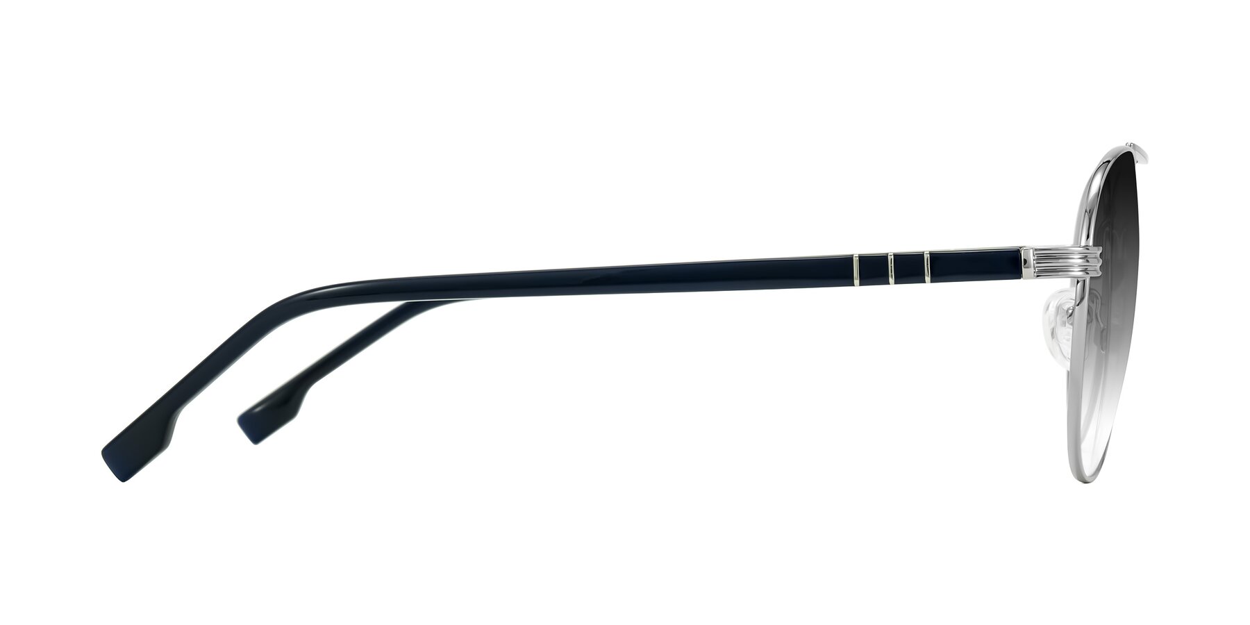 Side of Aimo in Silver/Dark Blue with Gray Gradient Lenses