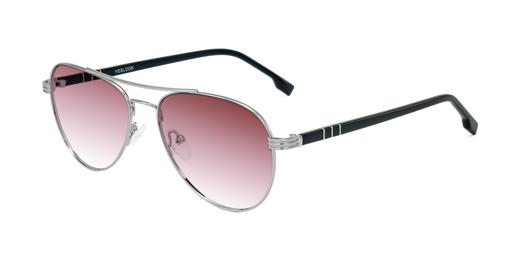 Angle of Aimo in Silver/Dark Blue with Garnet Gradient Lenses