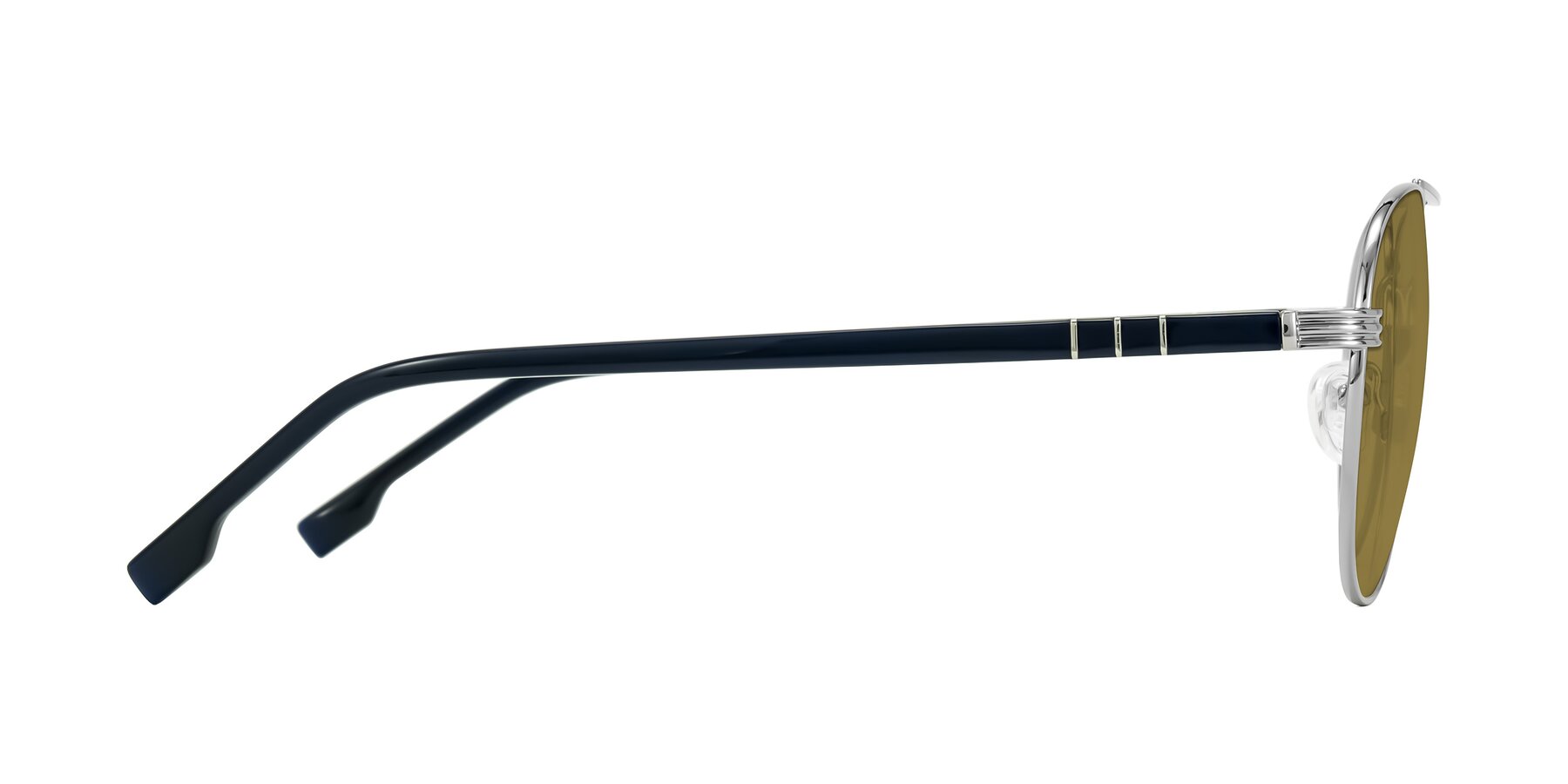 Side of Aimo in Silver/Dark Blue with Brown Polarized Lenses