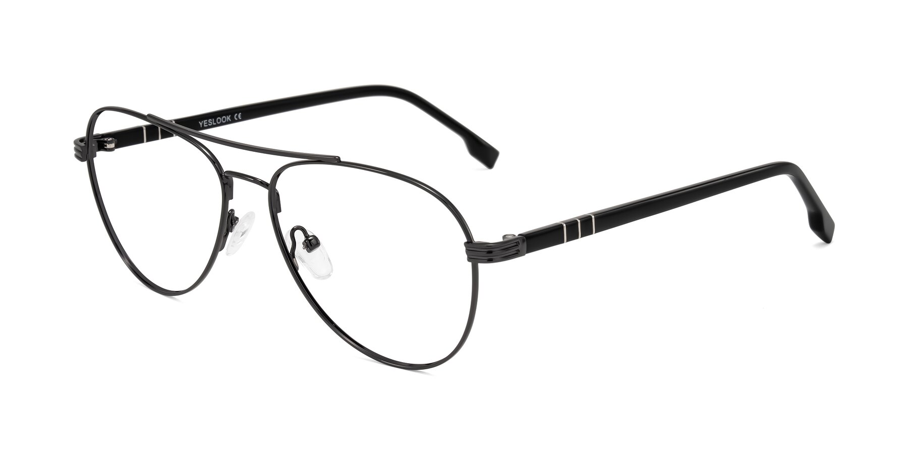 Angle of Aimo in Gunmetal/Black with Clear Blue Light Blocking Lenses