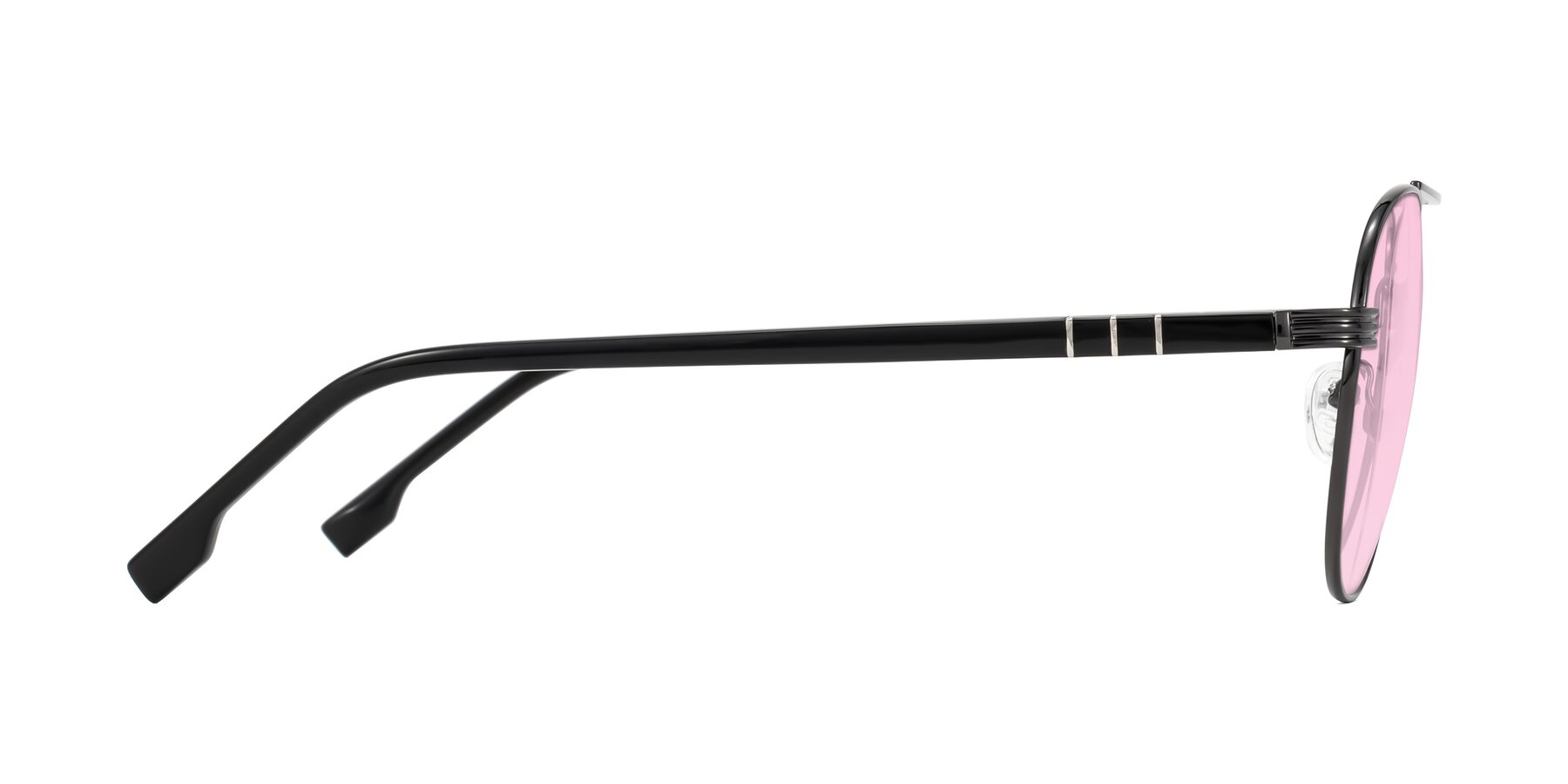 Side of Aimo in Gunmetal/Black with Light Pink Tinted Lenses