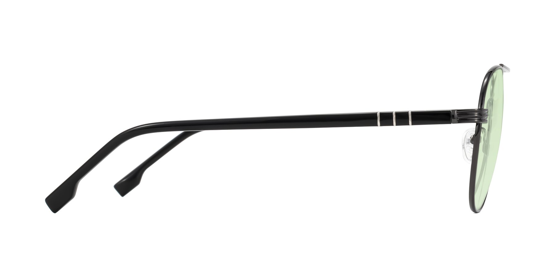 Side of Aimo in Gunmetal/Black with Light Green Tinted Lenses