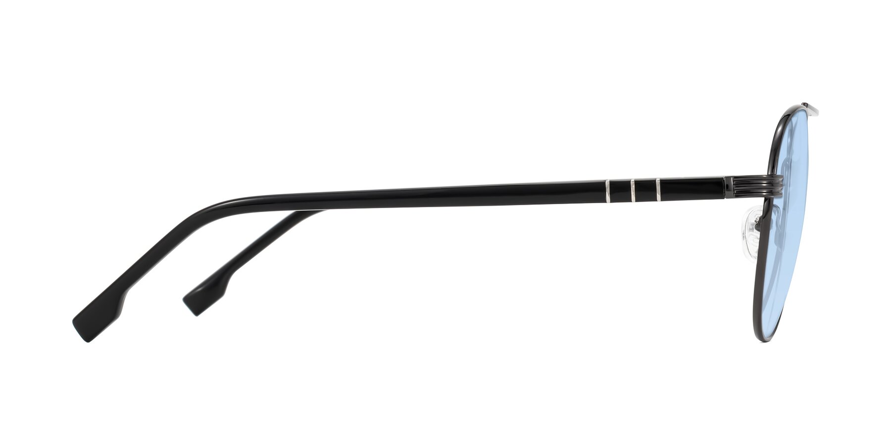 Side of Aimo in Gunmetal/Black with Light Blue Tinted Lenses