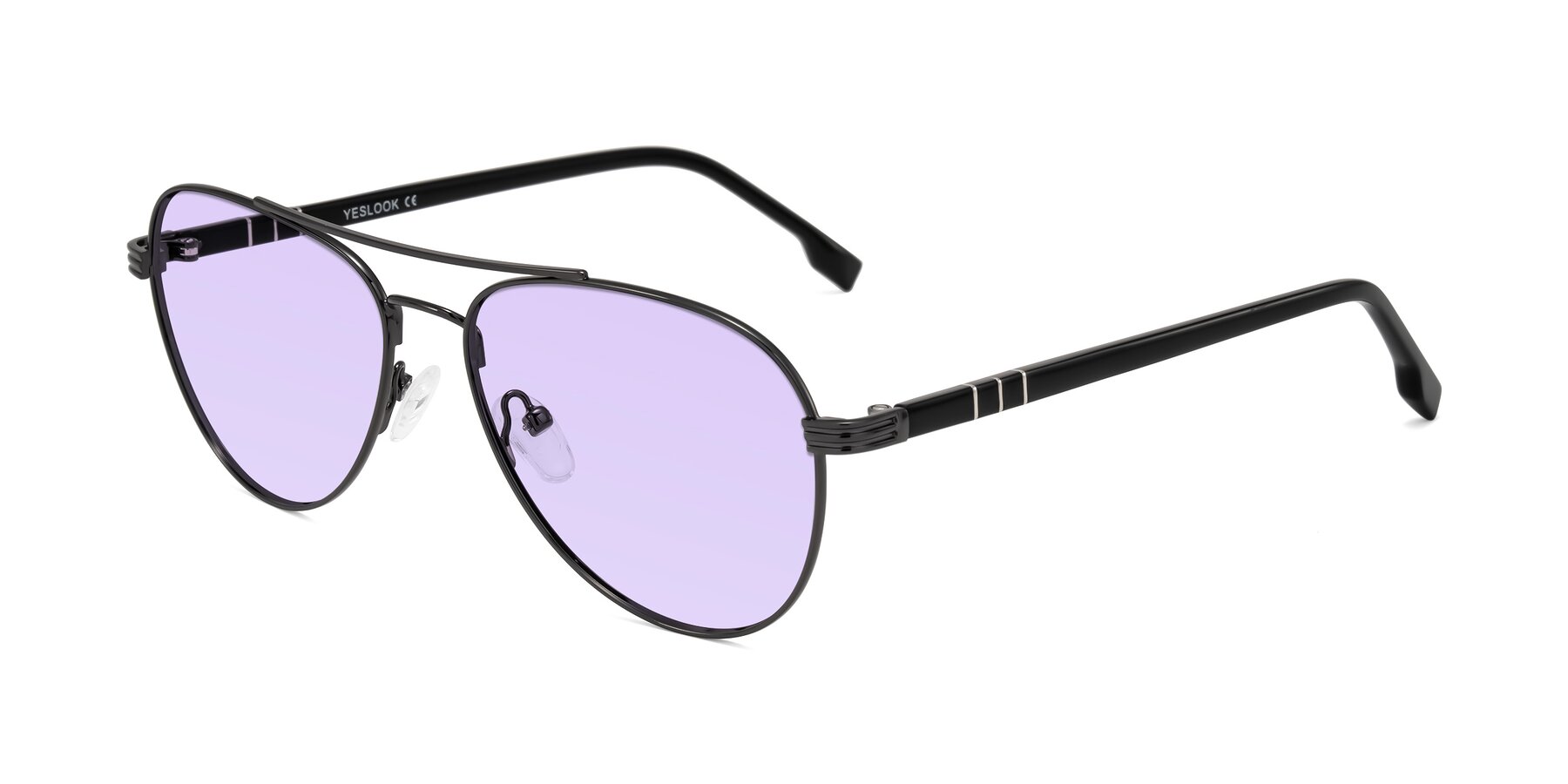 Angle of Aimo in Gunmetal/Black with Light Purple Tinted Lenses