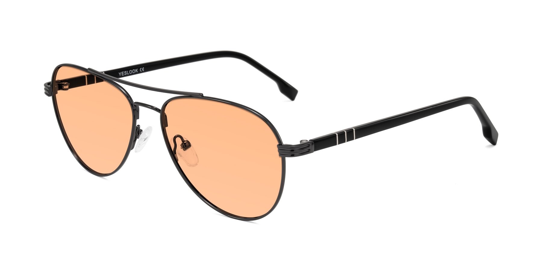 Angle of Aimo in Gunmetal/Black with Light Orange Tinted Lenses