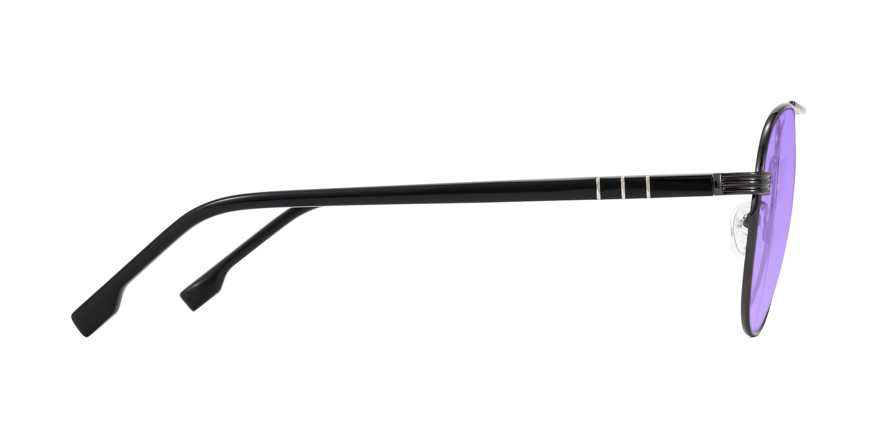 Side of Aimo in Gunmetal/Black with Medium Purple Tinted Lenses
