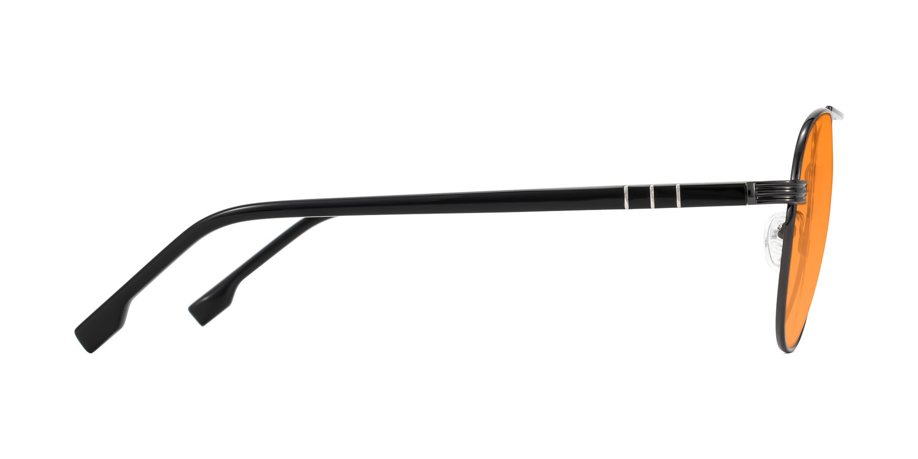 Side of Aimo in Gunmetal/Black with Orange Tinted Lenses