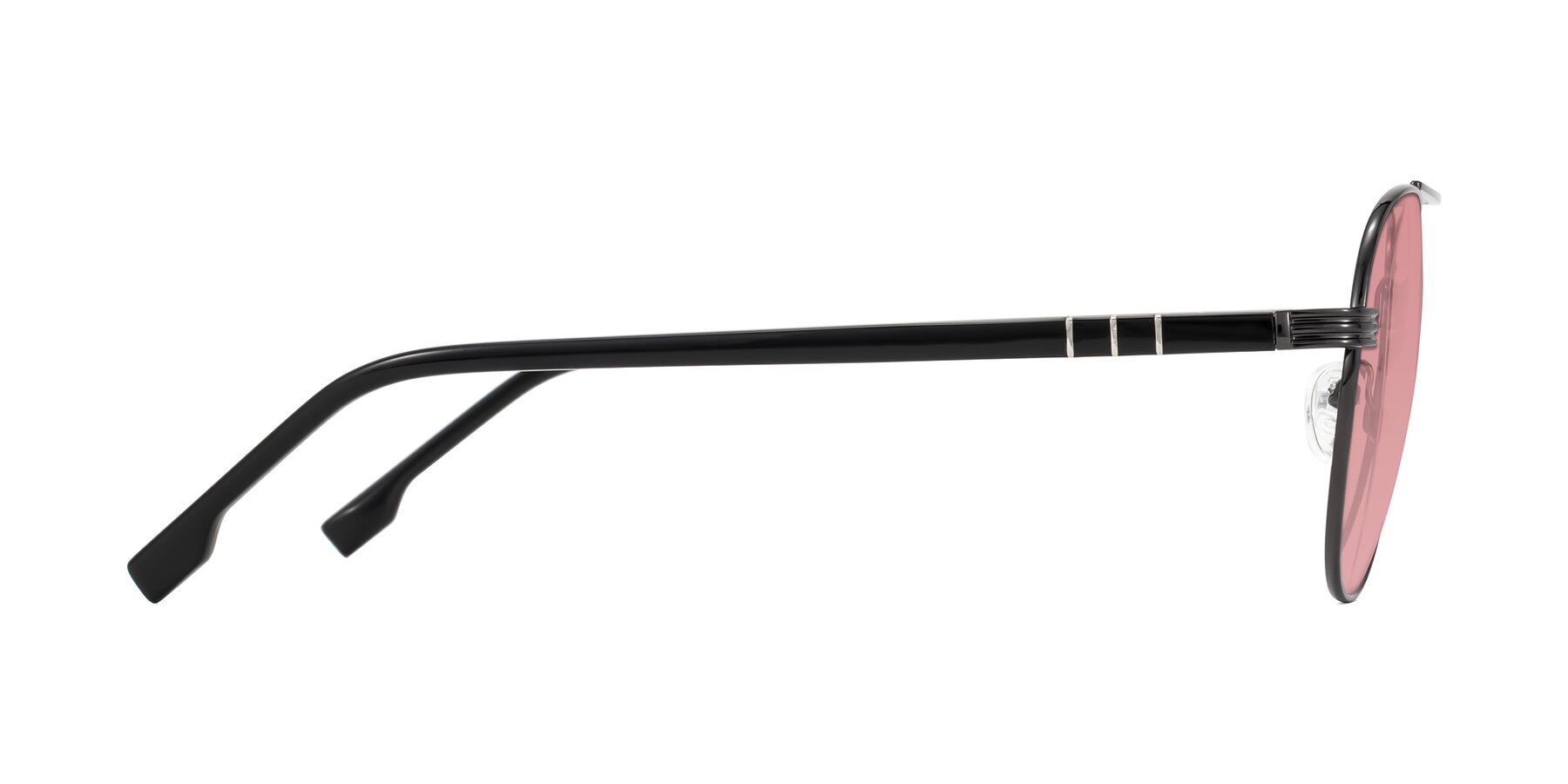 Side of Aimo in Gunmetal/Black with Medium Garnet Tinted Lenses