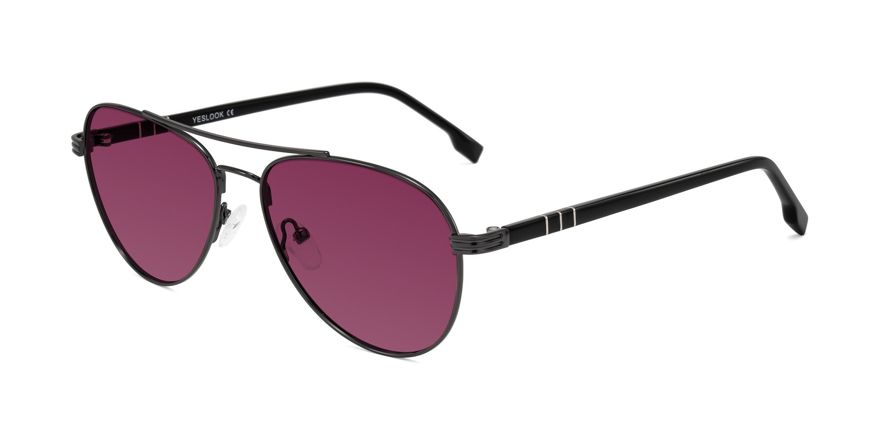 Angle of Aimo in Gunmetal/Black with Wine Tinted Lenses