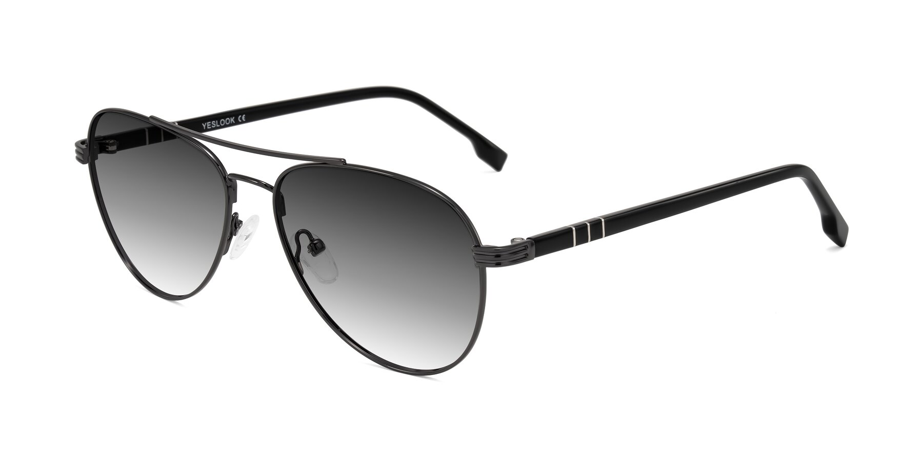 Angle of Aimo in Gunmetal/Black with Gray Gradient Lenses