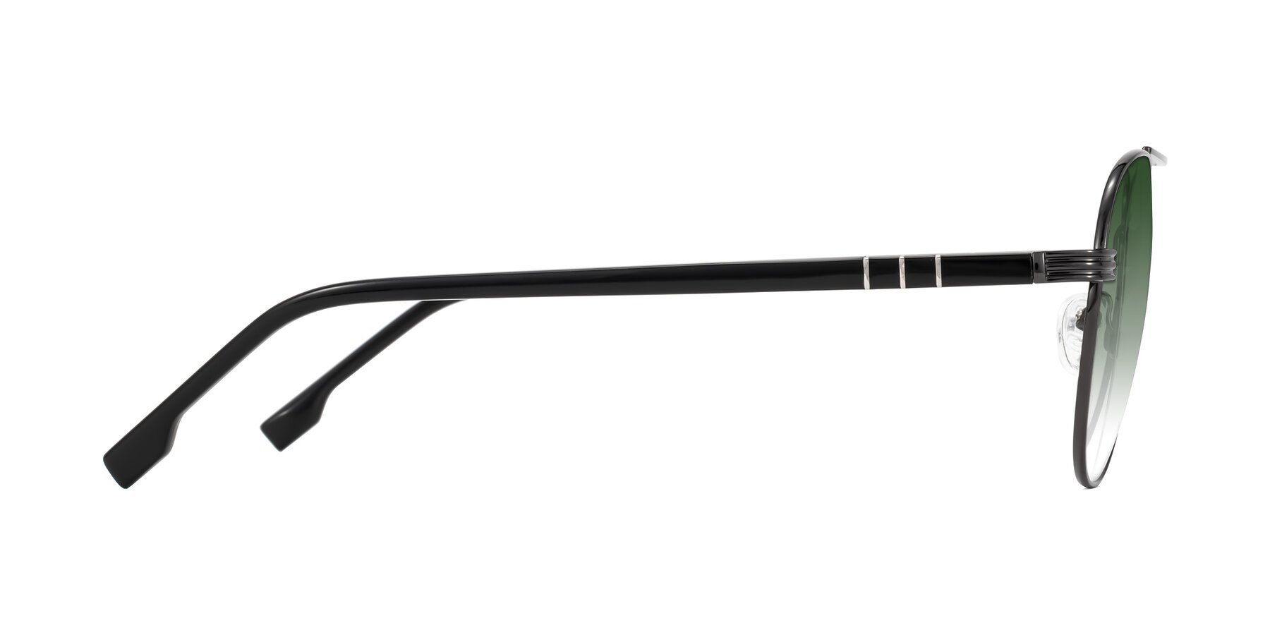 Side of Aimo in Gunmetal/Black with Green Gradient Lenses