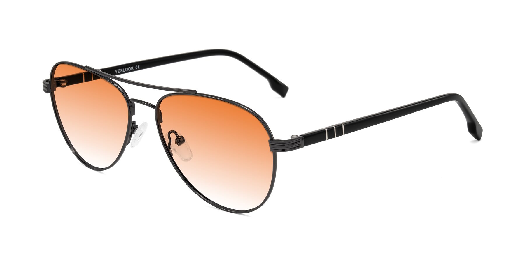 Angle of Aimo in Gunmetal/Black with Orange Gradient Lenses