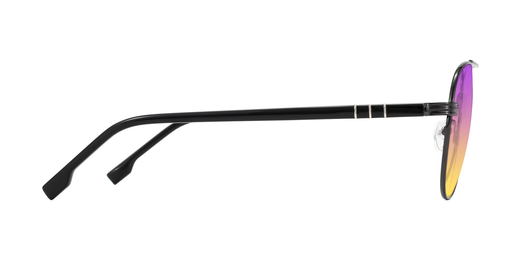 Side of Aimo in Gunmetal/Black with Purple / Yellow Gradient Lenses