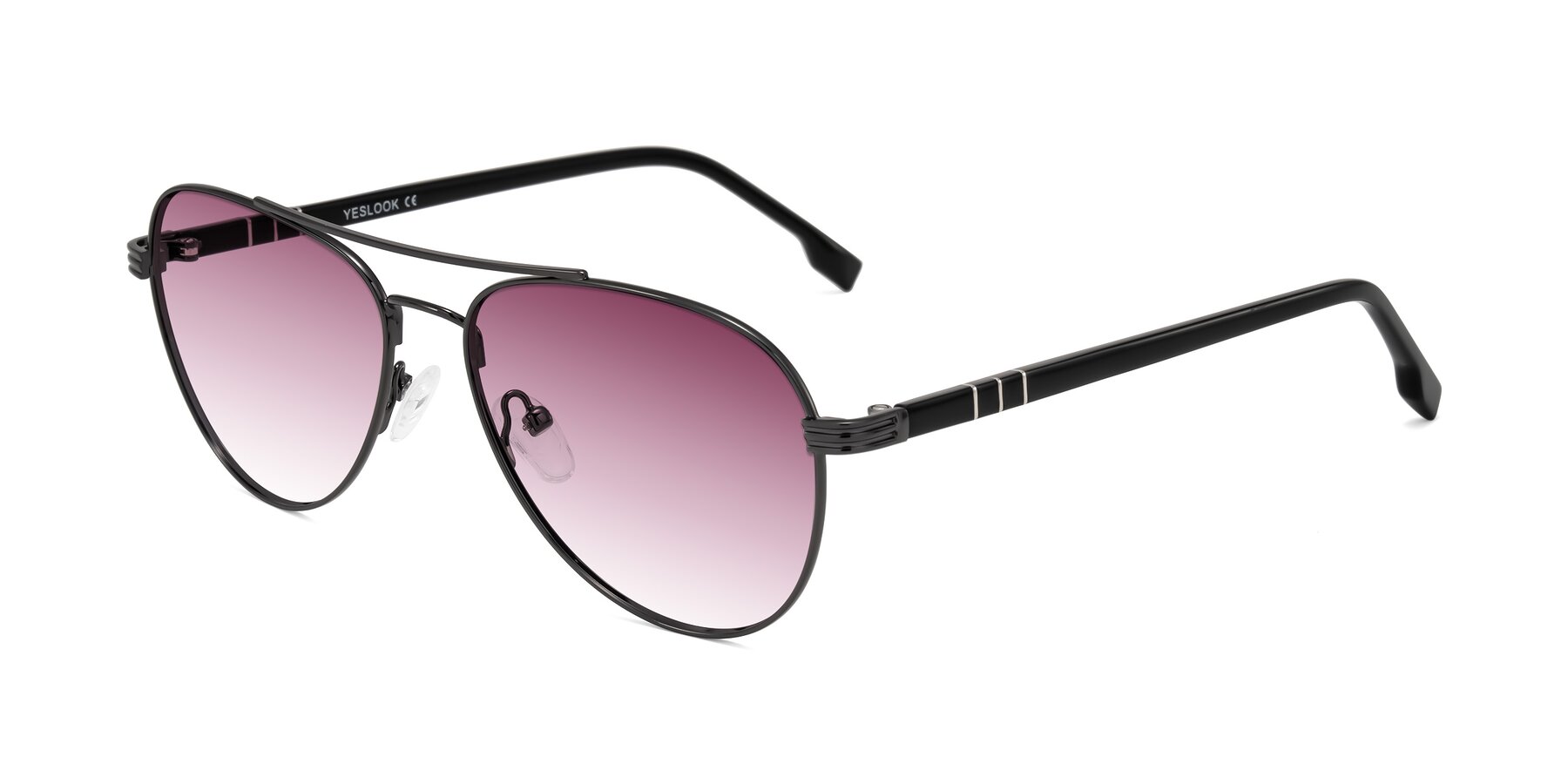 Angle of Aimo in Gunmetal/Black with Wine Gradient Lenses