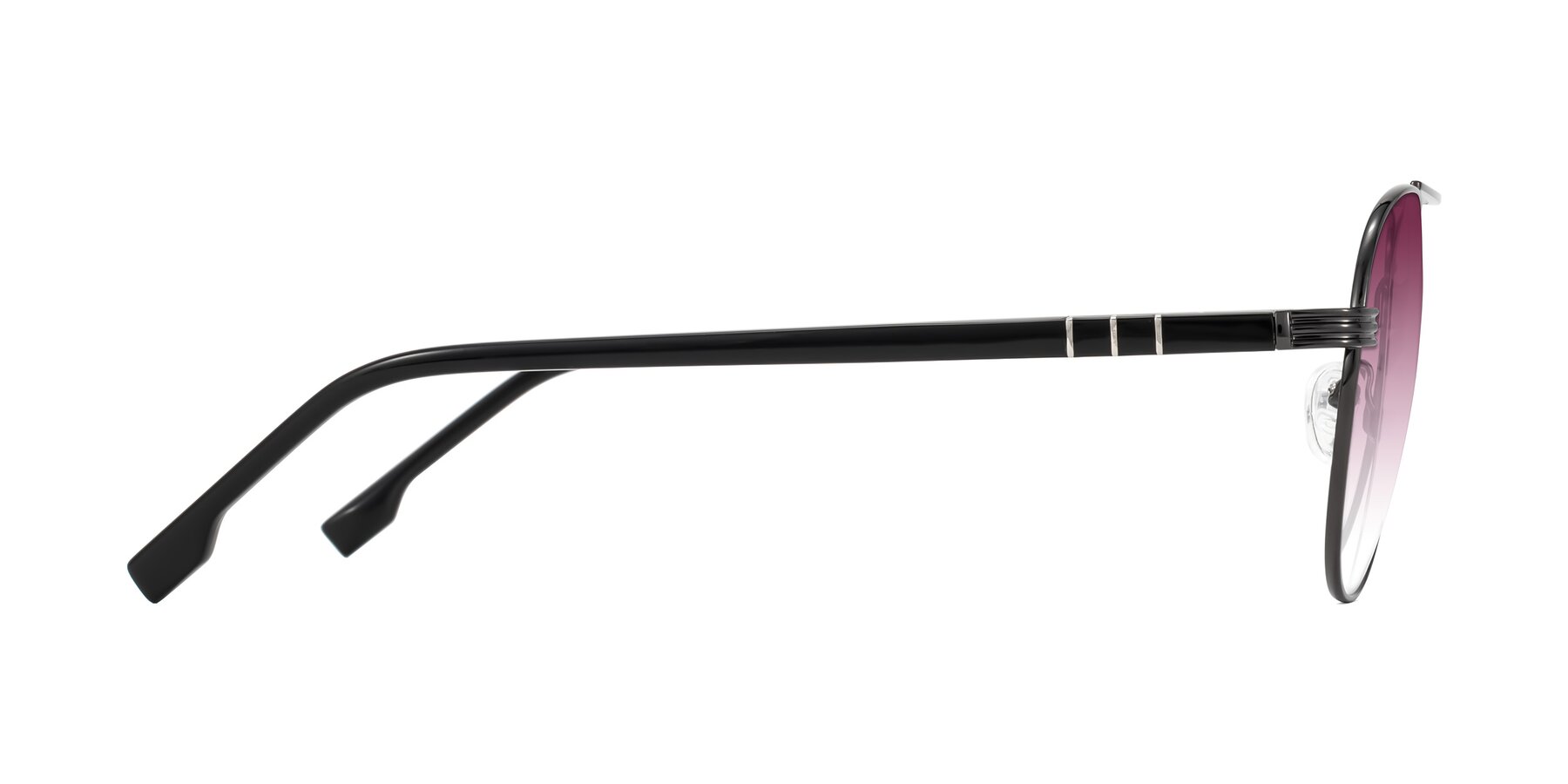 Side of Aimo in Gunmetal/Black with Wine Gradient Lenses