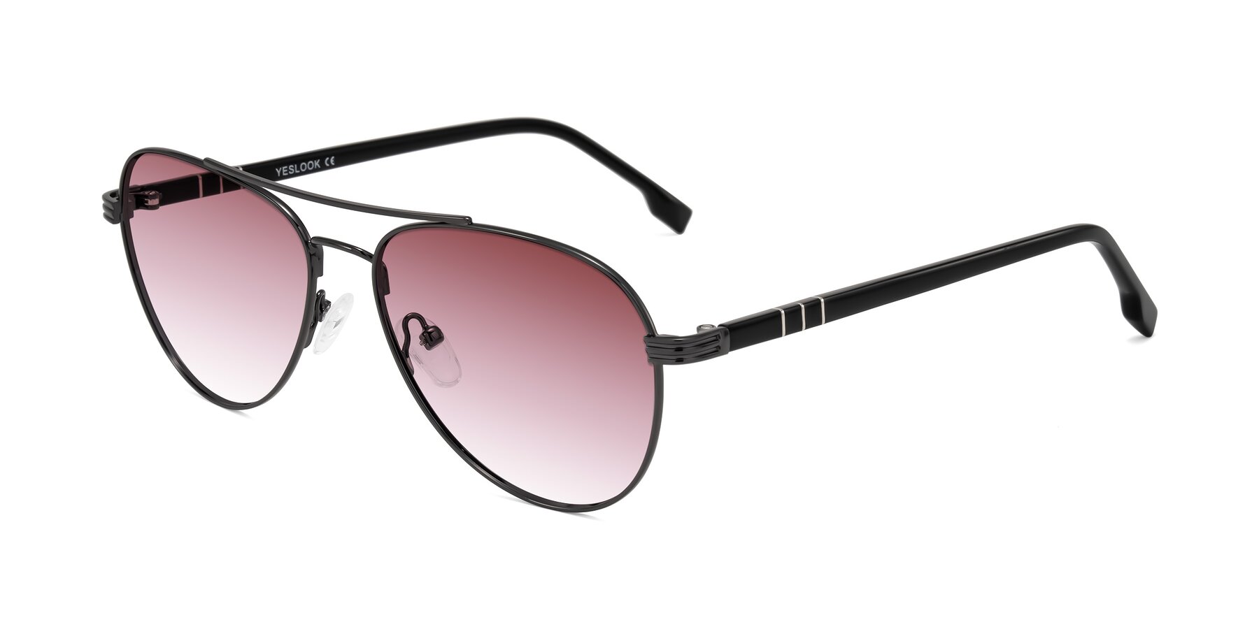 Angle of Aimo in Gunmetal/Black with Garnet Gradient Lenses