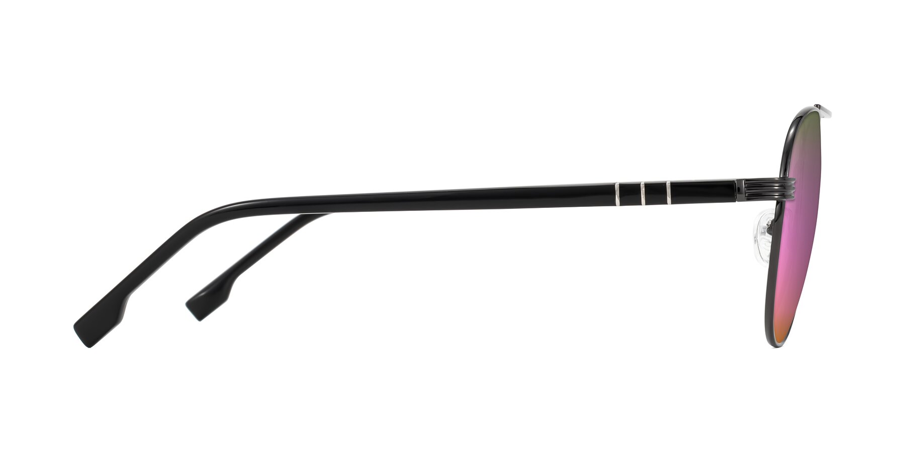 Side of Aimo in Gunmetal/Black with Pink Mirrored Lenses