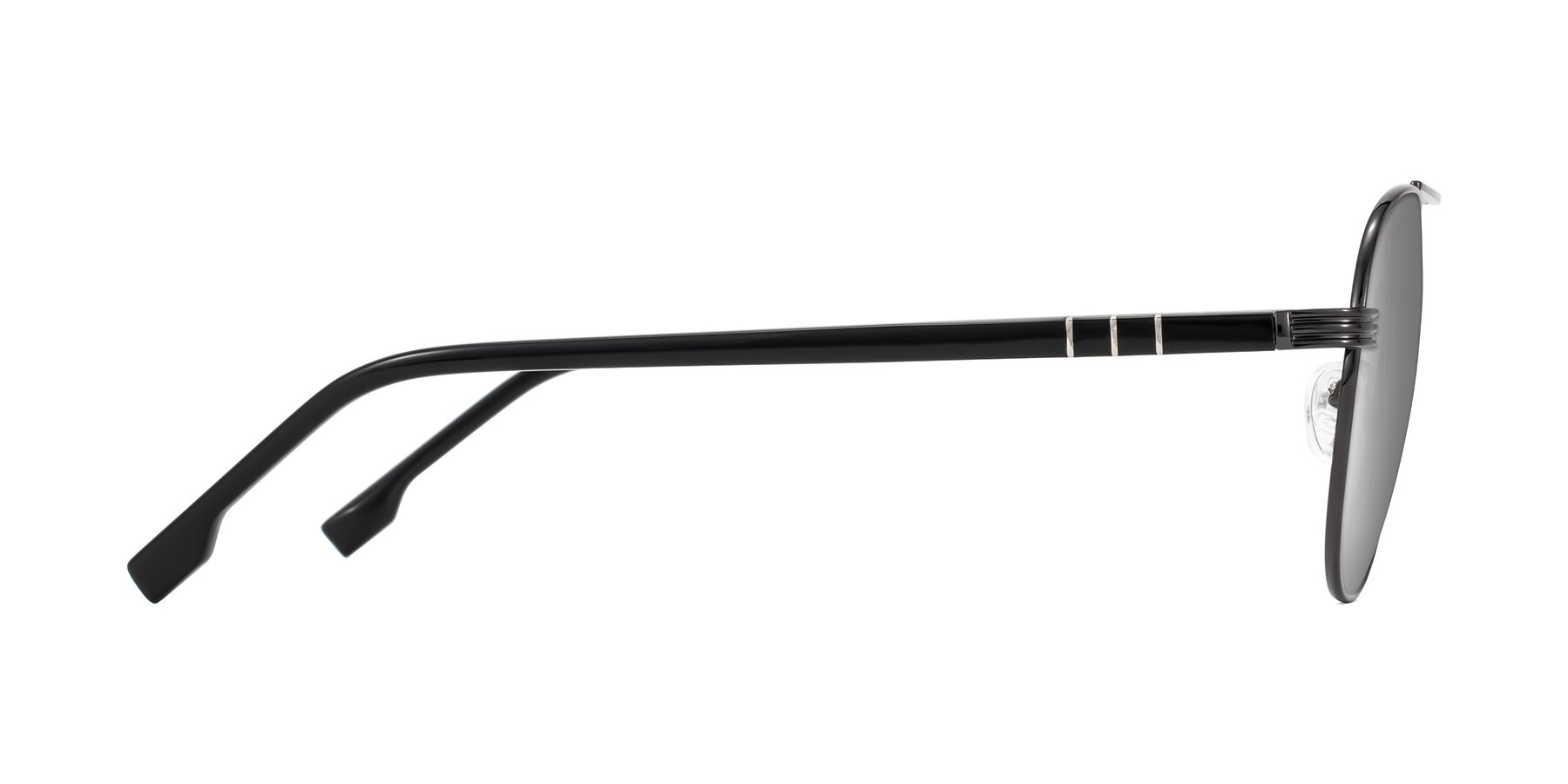 Side of Aimo in Gunmetal/Black with Silver Mirrored Lenses