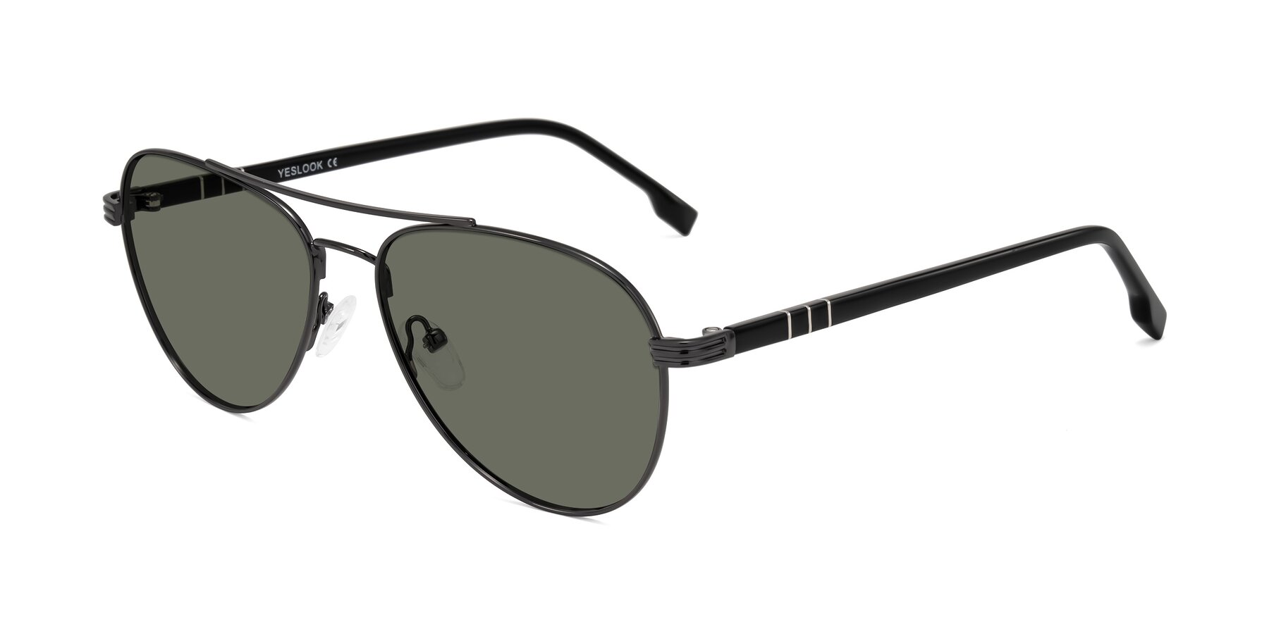 Angle of Aimo in Gunmetal/Black with Gray Polarized Lenses