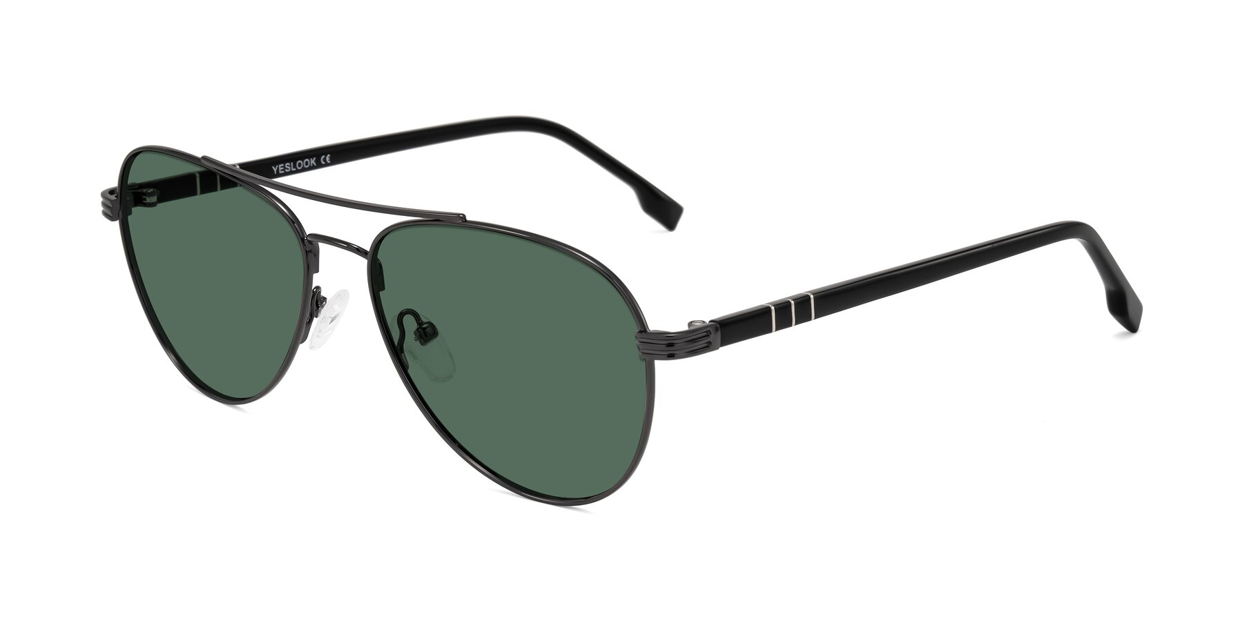 Angle of Aimo in Gunmetal/Black with Green Polarized Lenses