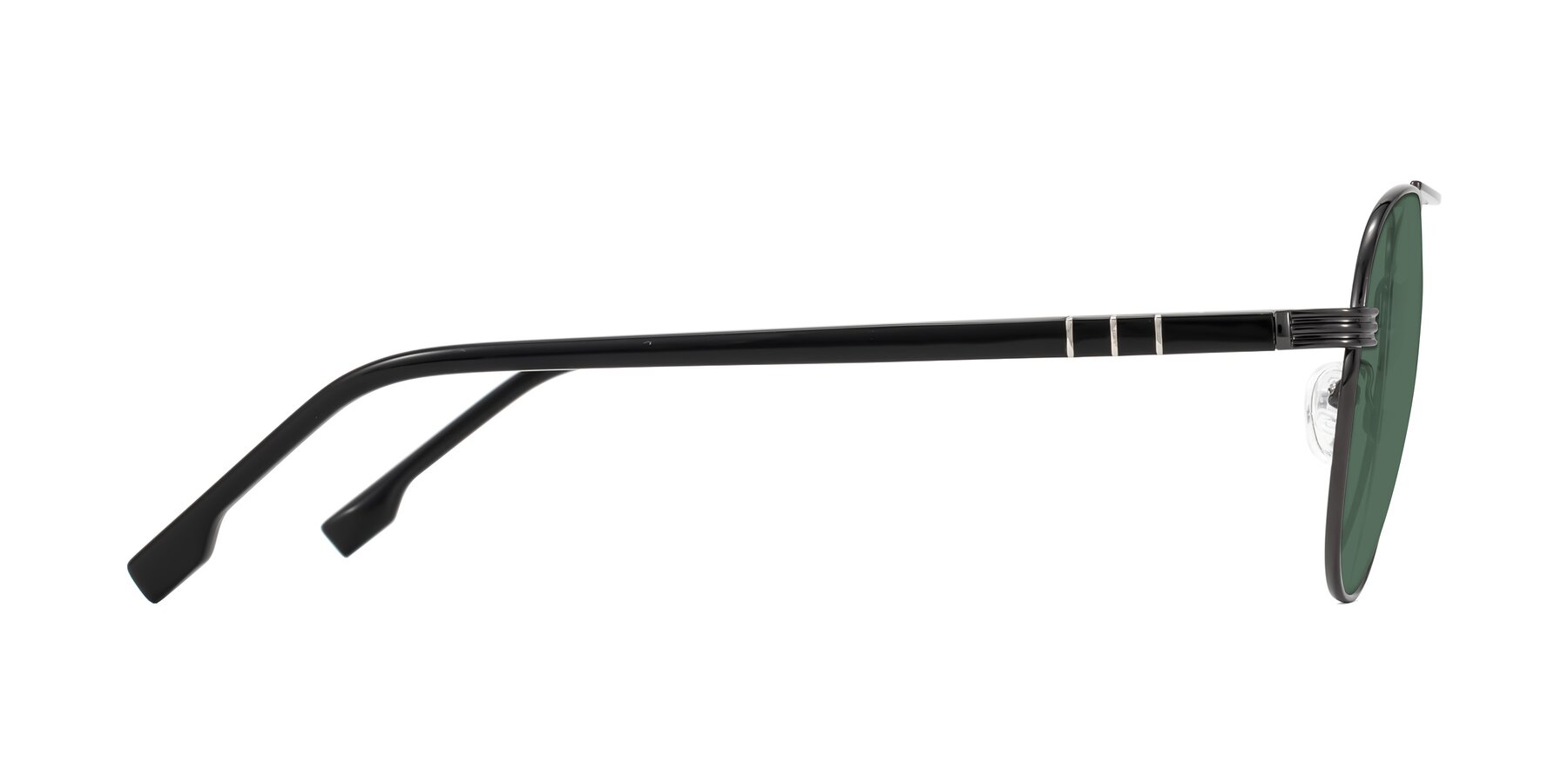 Side of Aimo in Gunmetal/Black with Green Polarized Lenses