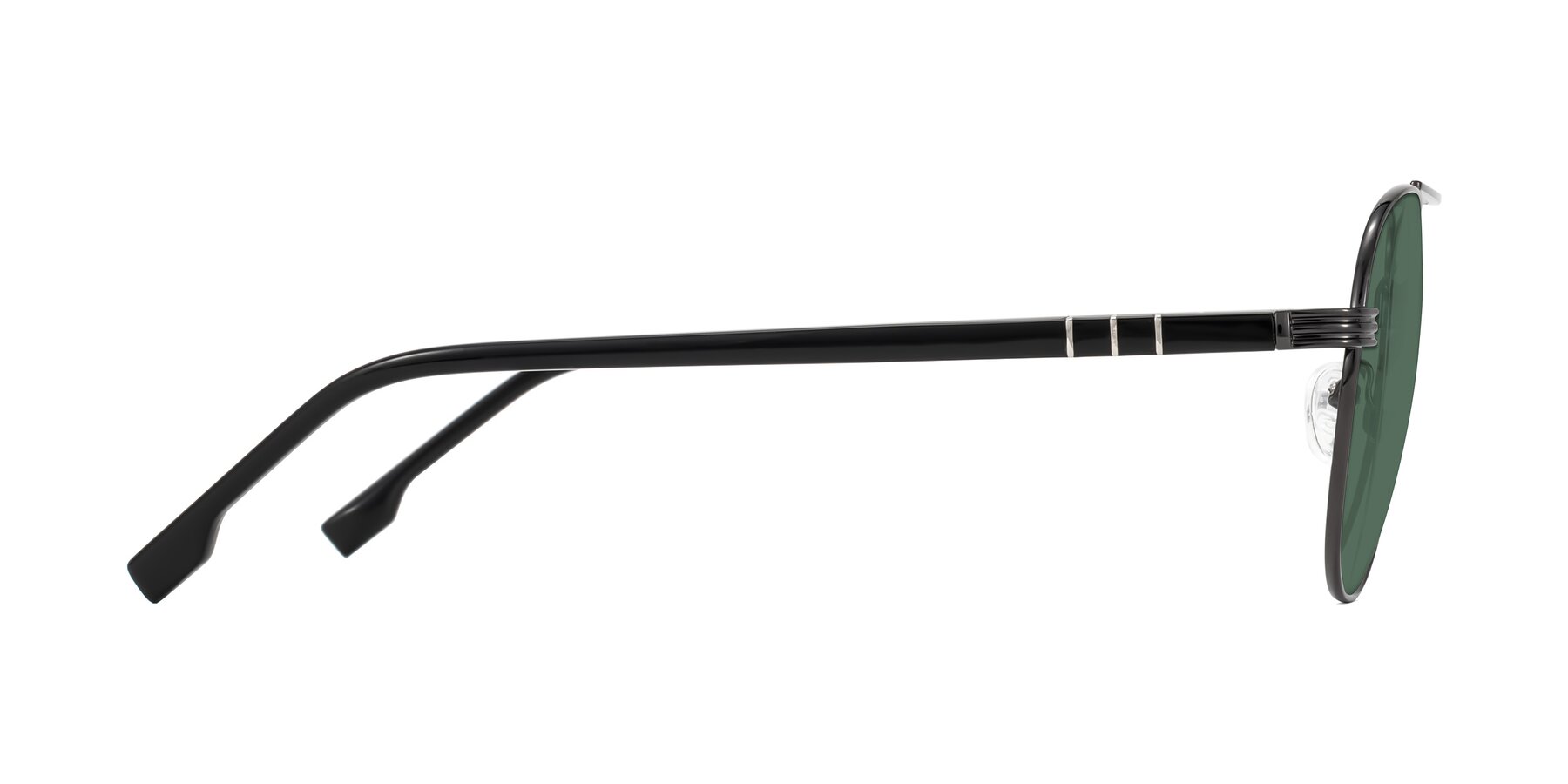 Side of Aimo in Gunmetal/Black with Green Polarized Lenses