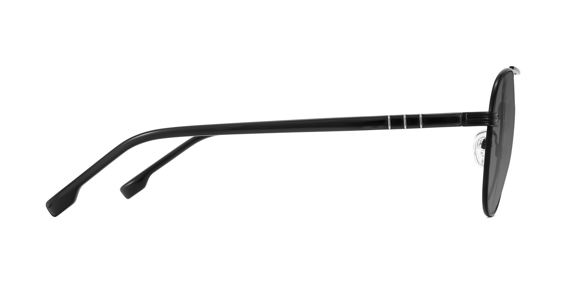 Side of Aimo in Matte Black/Dark Gray with Medium Gray Tinted Lenses