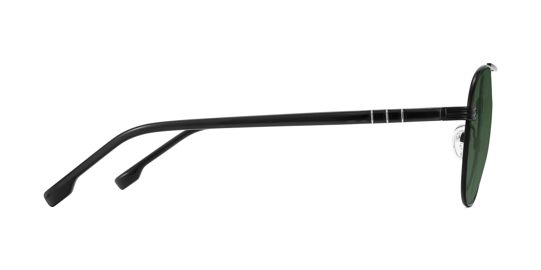 Side of Aimo in Matte Black/Dark Gray with Green Tinted Lenses