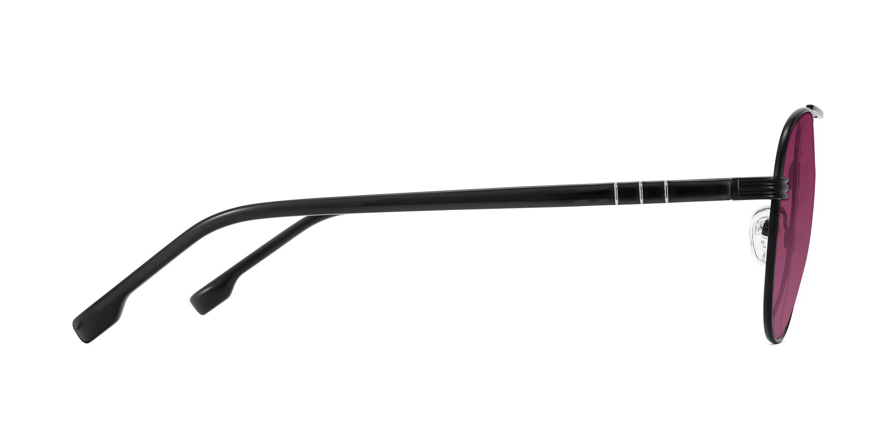 Side of Aimo in Matte Black/Dark Gray with Wine Tinted Lenses