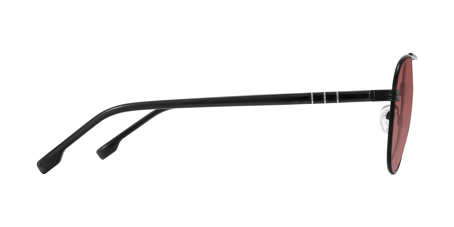 Side of Aimo in Matte Black/Dark Gray with Garnet Tinted Lenses