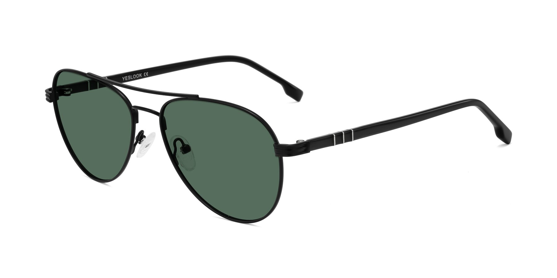 Angle of Aimo in Matte Black/Dark Gray with Green Polarized Lenses