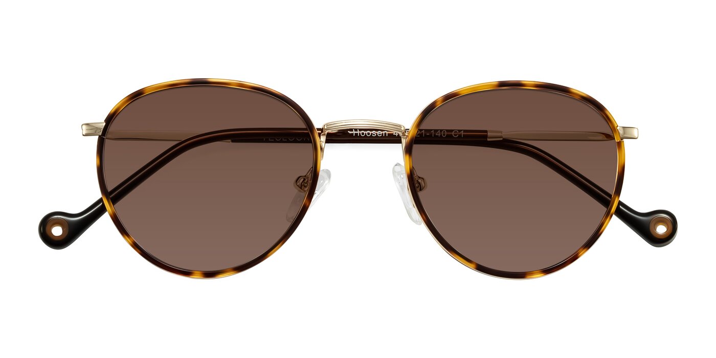Hoosen - Leopard-Print/Gold Tinted Sunglasses