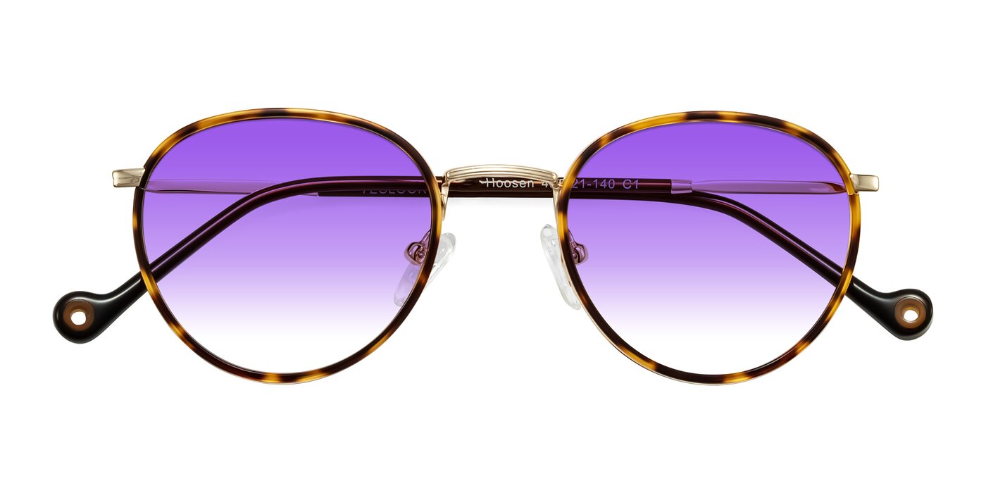 Hoosen - Leopard-Print/Gold Gradient Sunglasses