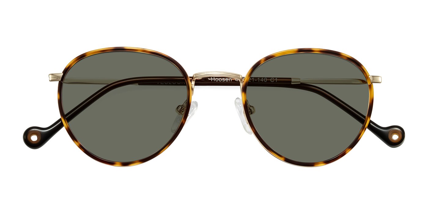 Hoosen - Leopard-Print/Gold Polarized Sunglasses