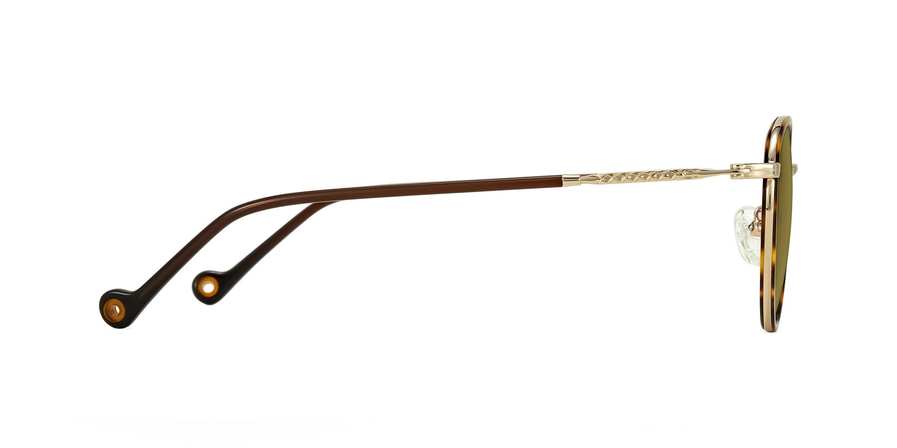 Side of Hoosen in Leopard-Print/Gold with Brown Polarized Lenses