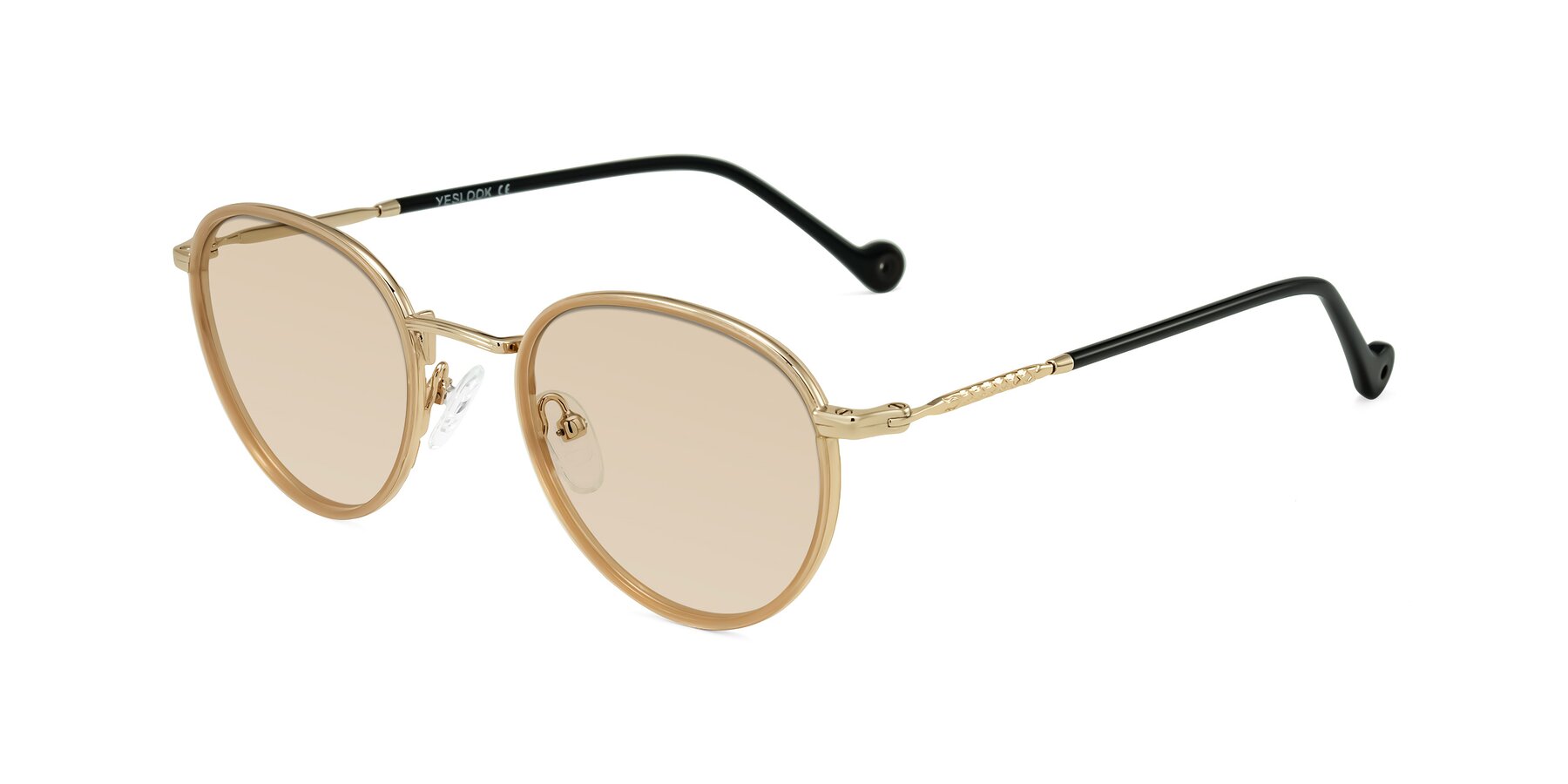 Angle of Hoosen in Beige/Gold with Light Brown Tinted Lenses