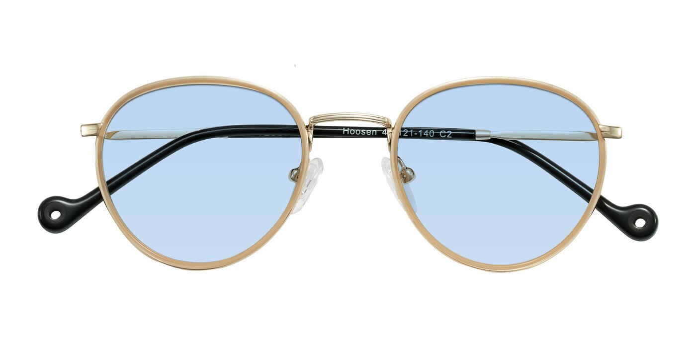 Hoosen - Beige/Gold Tinted Sunglasses
