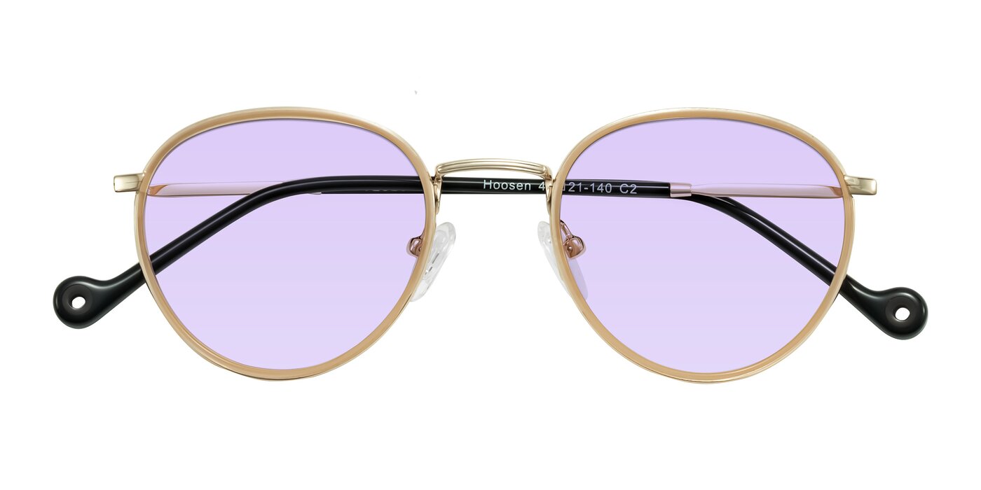Hoosen - Beige/Gold Tinted Sunglasses