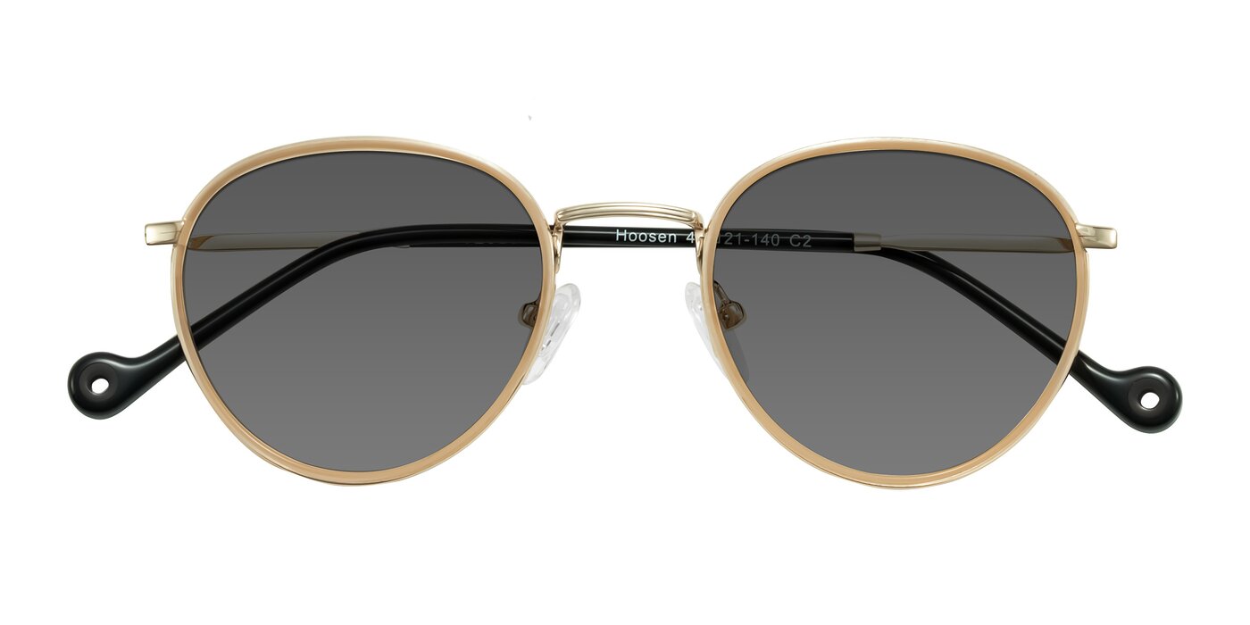 Hoosen - Beige/Gold Tinted Sunglasses