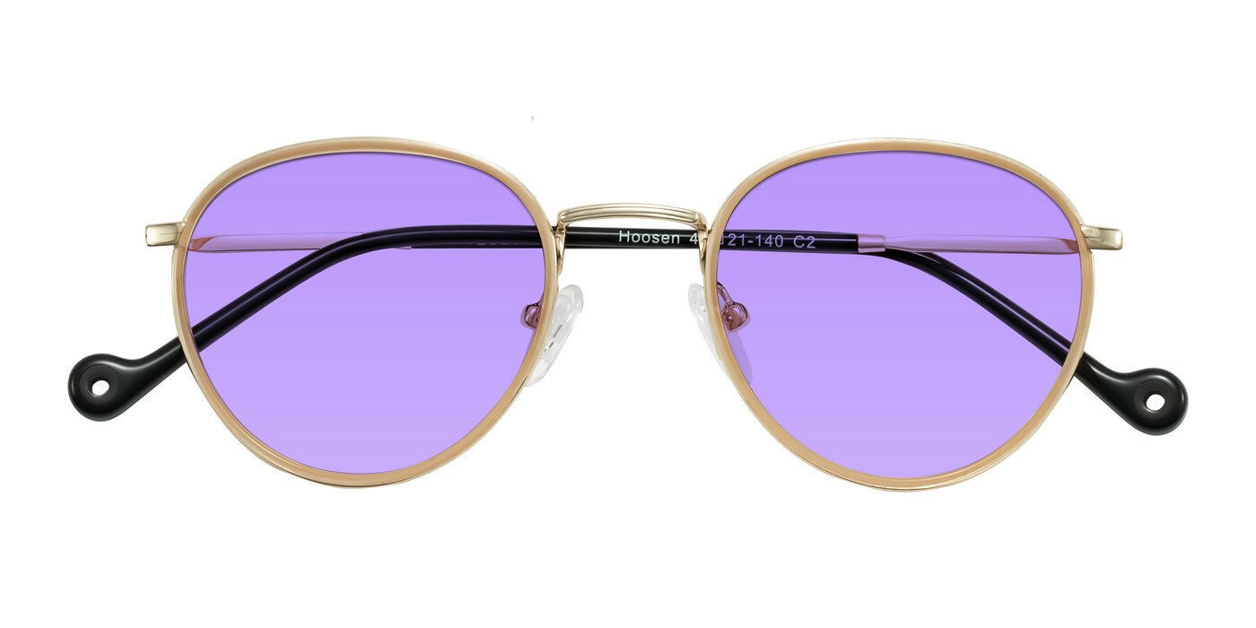 Hoosen - Beige/Gold Tinted Sunglasses