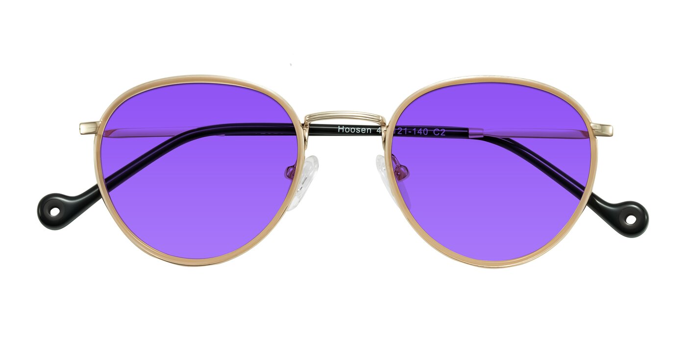 Hoosen - Beige/Gold Tinted Sunglasses
