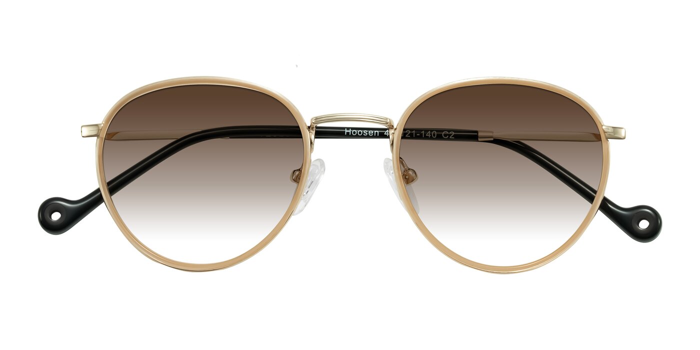 Hoosen - Beige/Gold Gradient Sunglasses