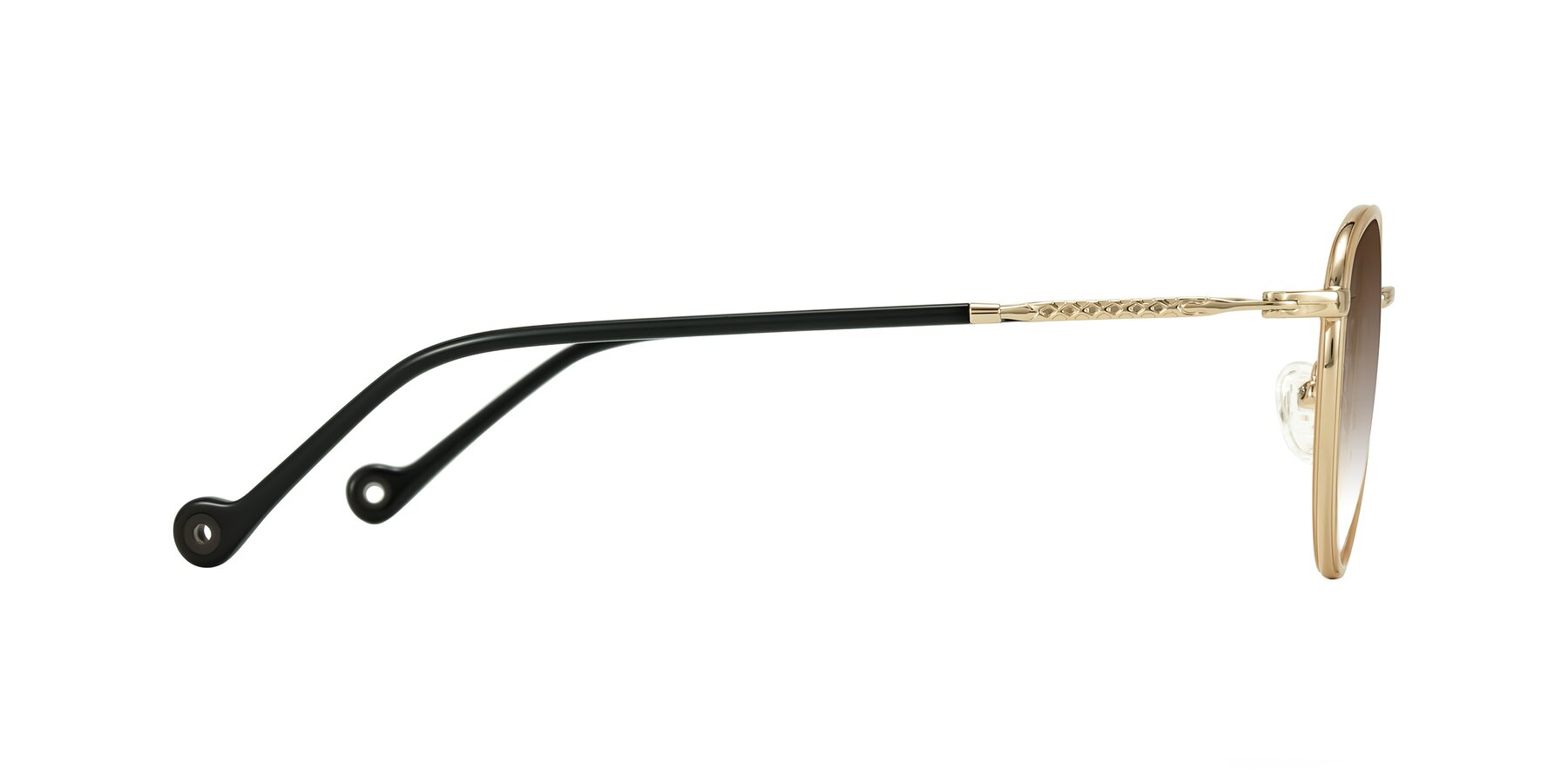 Side of Hoosen in Beige/Gold with Brown Gradient Lenses