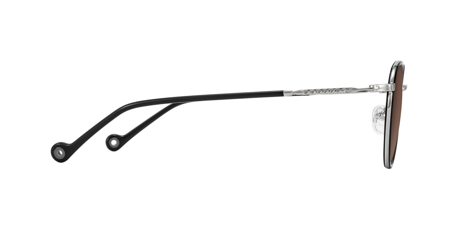 Side of Hoosen in Black/Silver with Brown Tinted Lenses