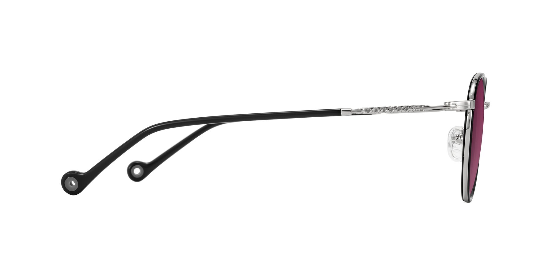 Side of Hoosen in Black/Silver with Wine Tinted Lenses