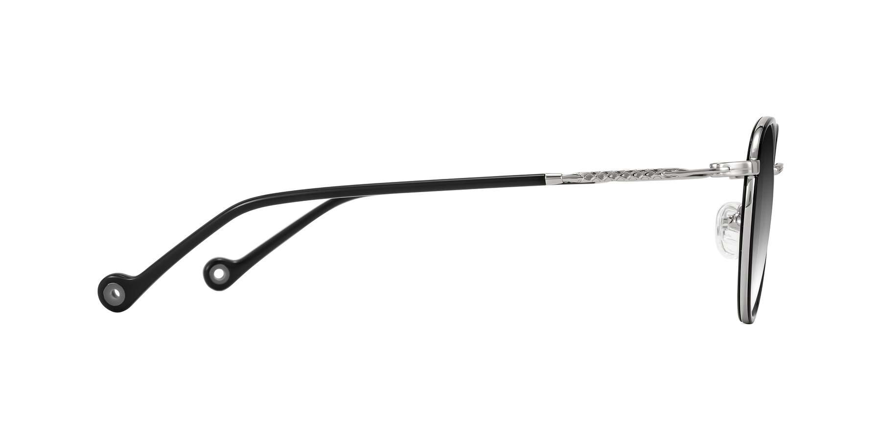 Side of Hoosen in Black/Silver with Gray Gradient Lenses